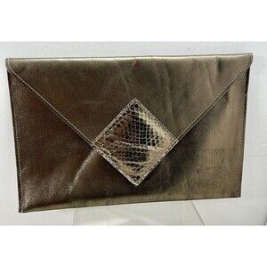 Gold David Mehler for DAME Snake Skin Leather Clutch Purse Disco Rave* Flaw